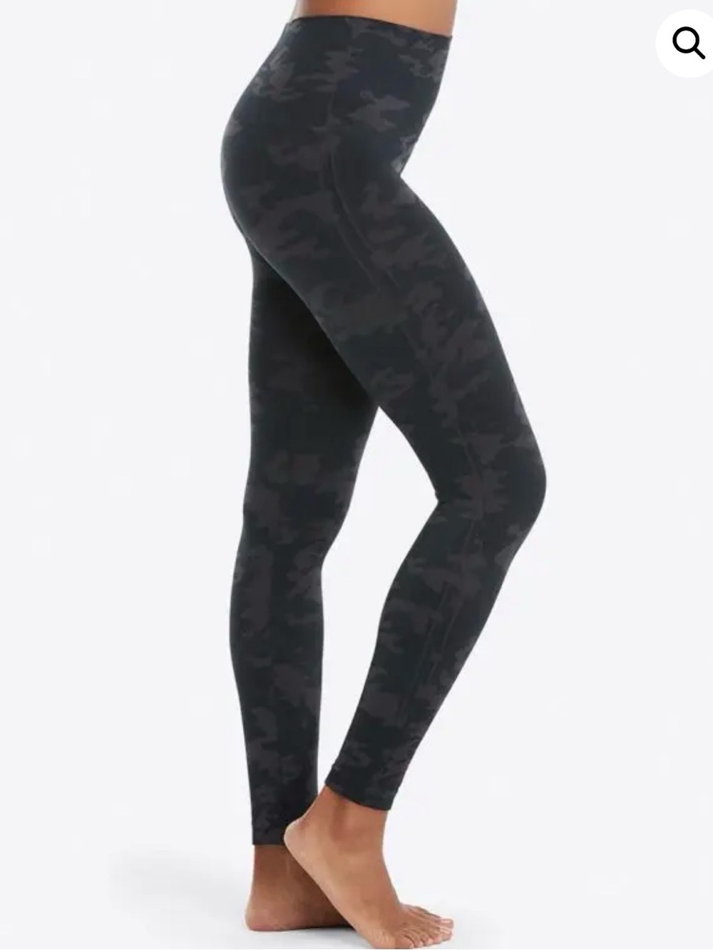 Spanx Look At Me Now seamless leggings, Black/Gray camo pattern,LG, 26” inseam